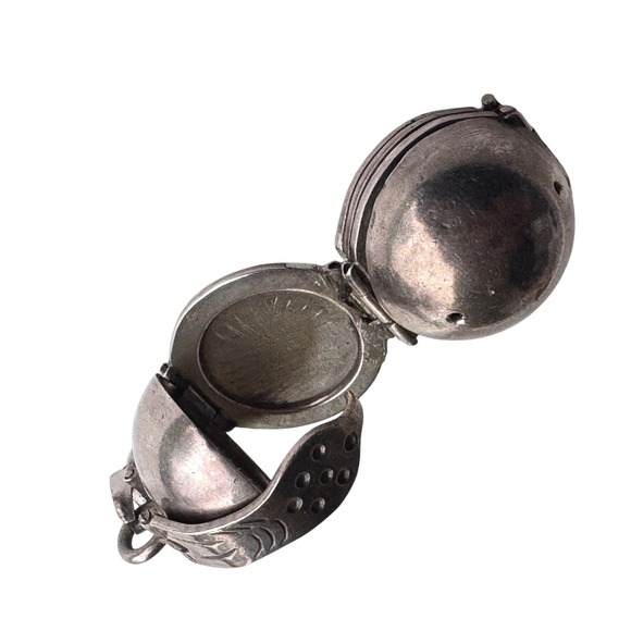 Vintage Puzzle ball sterling silver folding ball picture locket Taxco Mexico - Picture 10 of 11
